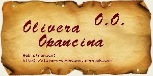 Olivera Opančina vizit kartica